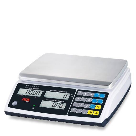 ADE Geeichte Zweibereichs-Ladenwaage ADE LW300, 15 kg, Höchstlast: 15 kg