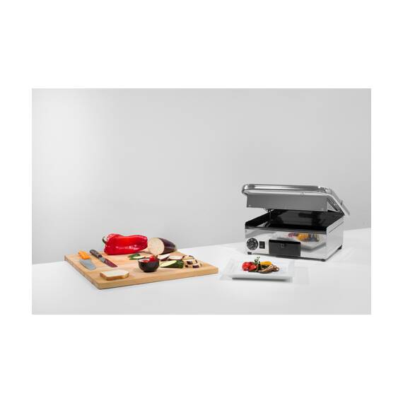 Milantoast Glaskeramik Kontaktgrill, oben gerillt, unten glatt, Grillfläche: Oben gerillt, unten glatt, Bild 3