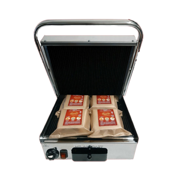 Milantoast Glaskeramik Kontaktgrill, gerillt, Grillfläche: Gerillt, Bild 2