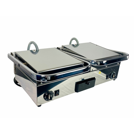 Milantoast Glaskeramik Doppel Kontaktgrill, oben gerillt, unten glatt, Grillfläche: Oben gerillt, unten glatt, Bild 3