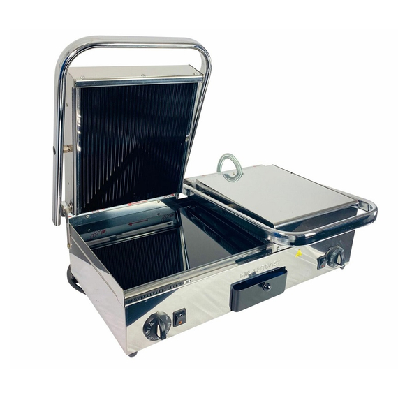 Milantoast Glaskeramik Doppel Kontaktgrill, oben gerillt, unten glatt, Grillfläche: Oben gerillt, unten glatt, Bild 2