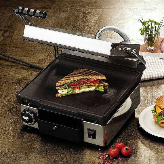 Milantoast Elektro-Kontaktgrill, oben gerillt, unten glatt, Grillfläche: Oben gerillt, unten glatt, Bild 14