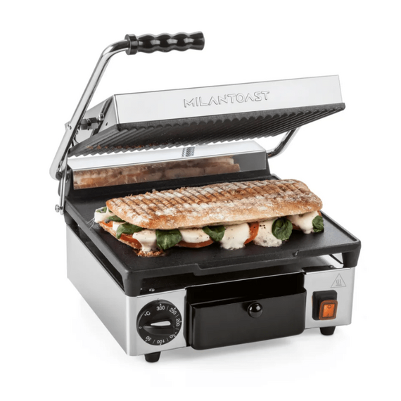 Milantoast Elektro-Kontaktgrill, oben gerillt, unten glatt, Grillfläche: Oben gerillt, unten glatt, Bild 2