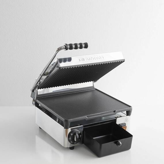 Milantoast Elektro-Kontaktgrill, oben gerillt, unten glatt, Grillfläche: Oben gerillt, unten glatt, Bild 5