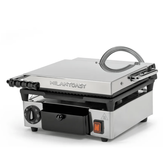 Milantoast Elektro-Kontaktgrill, oben gerillt, unten glatt, Grillfläche: Oben gerillt, unten glatt, Bild 4