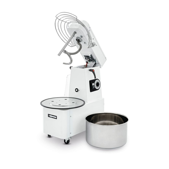 Hendi Spiralmischer mit steigendem Kopf und herausnehmbarer Schüssel, 56 kg/h, 22L, 400V/750W, 400x672x(H)730mm