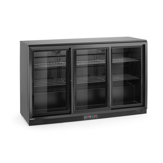 Arktic Kühlschrank mit drei Schiebetüren an der Bar , 308L, Schwarz, 220-240V/160W, 1350x520x(H)865mm, Bild 2