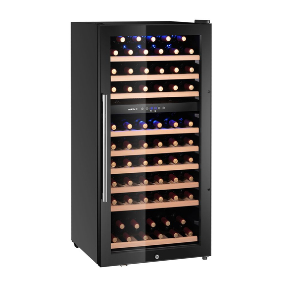Arktic Weinkühler, 2 Zonen, 91 Flaschen, 230L, Schwarz, 569x595x(H)1215mm, Bild 2
