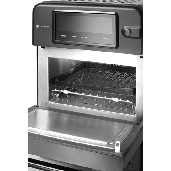Hendi Hochgeschwindigkeits-Backofen CombiTurbo, 18L, Schwarz, 230V/3000W, 402x735x(H)608mm, Bild 4