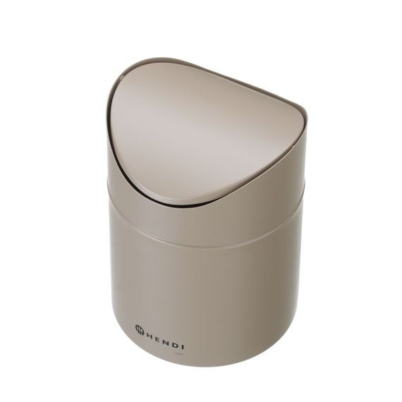 Hendi Tischabfalleimer mit Schwingdeckel, 1,2L, Beige, ⌀120x(H)165mm, Bild 2