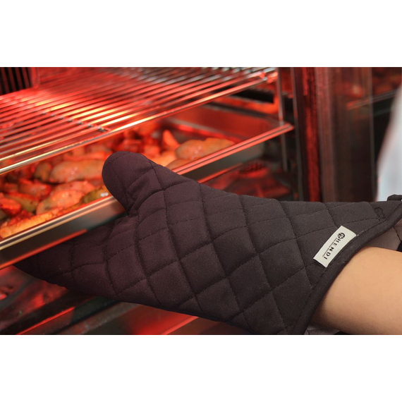 Hendi Ofenhandschuhe – 2 Stück, Baumwolle mit feuerfester Beschichtung, Schwarz, 2 Stk., (L)380mm, Bild 2