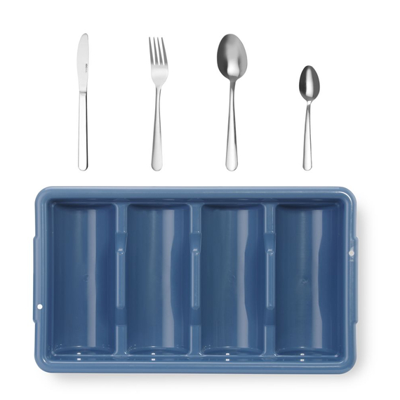 Hendi Besteck-Set mit Tablett, Blau, 525x300x(H)95mm, Rechteckig, Bild 3
