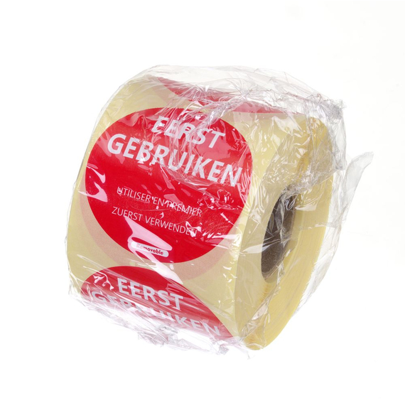 Hendi Lebensmittelsicherheit-Aufkleber, mehrfach verwendbar, leicht entfernbar, „USE FIRST“ (Zuerst verwenden), Rot, 500 Stk., ⌀50mm, Bild 2