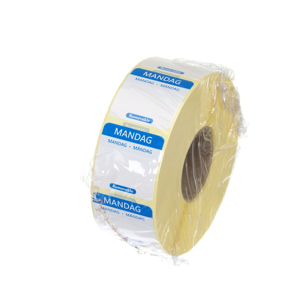 Hendi Täglich anwendbare Lebensmittelsicherheitsetiketten, für den Mehrfachgebrauch, leicht zu entfernen , Montag, Blau, 1000 Stk., 25x25mm, Bild 2