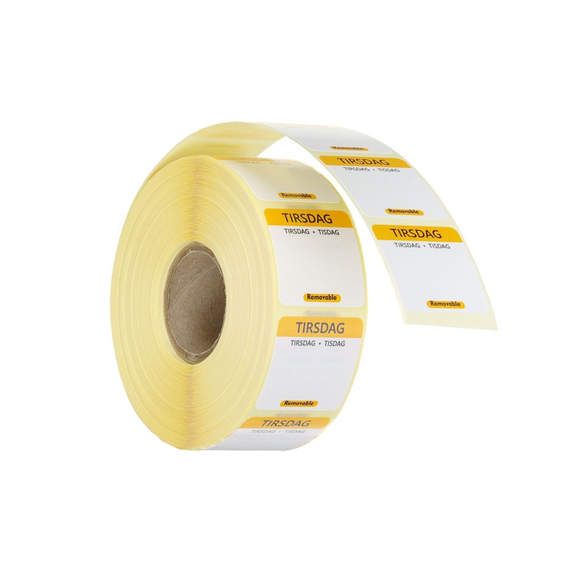 Hendi Täglich anwendbare Lebensmittelsicherheitsetiketten, für den Mehrfachgebrauch, leicht zu entfernen , Dienstag, Gelb, 1000 Stk., 25x25mm