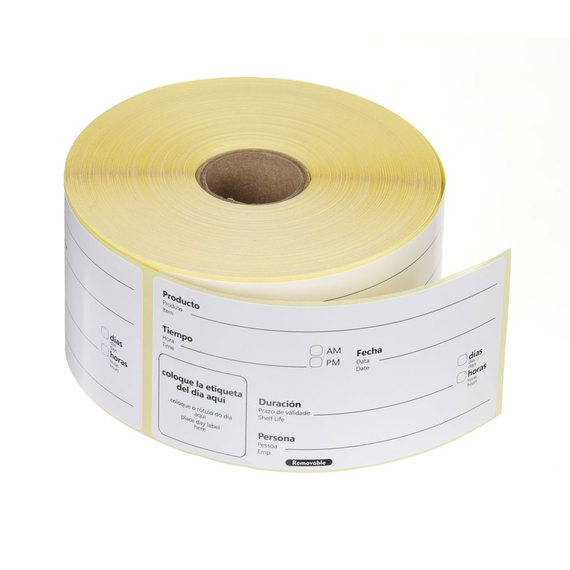 Hendi Lebensmittelrotations-Etiketten, mehrfach verwendbar, leicht entfernbar, Weiß, 500 Stk., 100x50mm