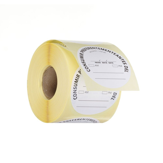 Hendi Lebensmittelsicherheitskennzeichnungen, mehrfach verwendbar, leicht entfernbar, „VERWENDEN VOR“, Weiß, 500 Stk., ⌀50mm