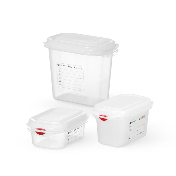 Hendi GN 1/9 Behälter, Polypropylen, GN 1/9, 1,5L, Transparent, 176x108x(H)150mm, Rechteckig, Bild 3