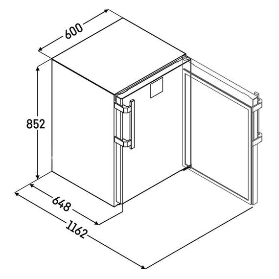 Liebherr MRTve 1511 Performance Unterbaufähiger Kühlschrank mit Glastür und Umluftkühlung Schwarz, Türart : Glastür, Farbe: Schwarz, Bild 6
