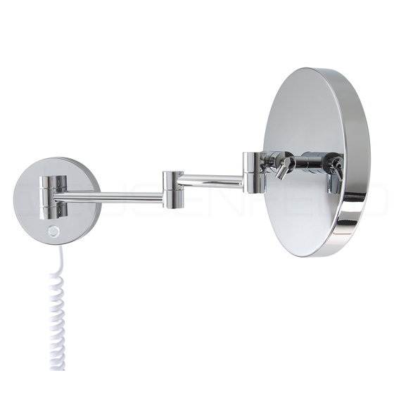Deusenfeld WL70CTA LED Kosmetikspiegel, 7x Vergrößerung, Ø20 cm, Touch-Control, verchromt mit Lithium-Ionen Akkupack, Farbe: Chrom, Vergrößerung: 7-fach, Ausführung: Akku-Version, Bild 2