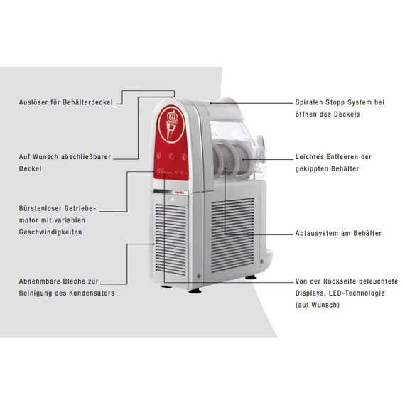 Ugolini Mini-Gel plus 2 Eiscreme-Maschine Schwarz, Farbe: Schwarz, Ausführung: Minigel plus 2, Bild 8