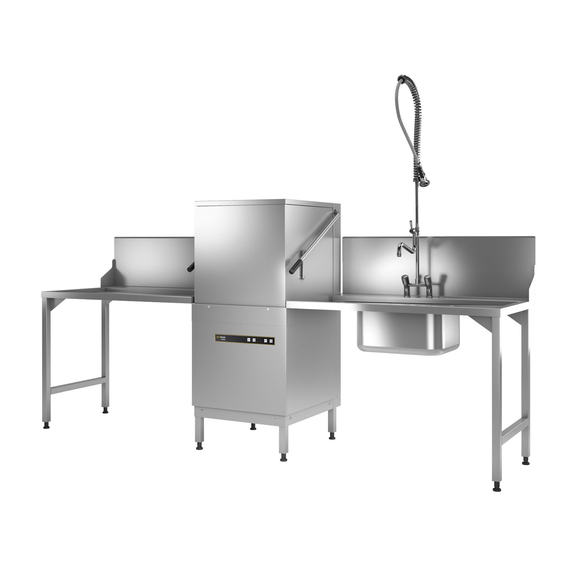 Hobart Ecomax Haubenspülmaschine H604-12B mit integrierte Klarspüldosierpumpe, eingebaute Klarspülpumpe, Reinigerdosier- und Ablaufpumpe, Serie: Ecomax, Variante: H604-12B, Bild 4