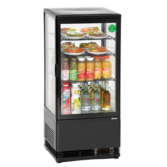 Bartscher Mini-Kühlvitrine 78L, schwarz