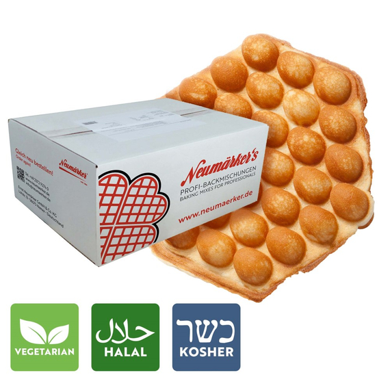 Neumärker Bubble-Waffel-Mix | Profi-Backmischung für Bubble Waffle | Karton à 10 kg (10x 1 kg) 