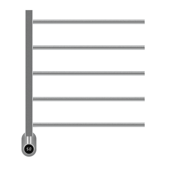 Aliseo Amber Pro Handtuchwärmer Handtuchheizkörper - 5 Rohre, gebürstetes Chrom