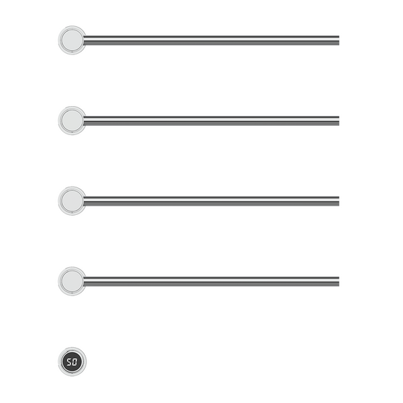 Aliseo Pearl Pro Handtuchwärmer Handtuchheizkörper - 4 Rohre, chrom