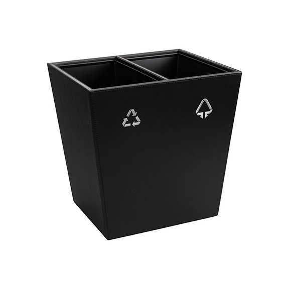 Aliseo Londoner Doppel-Abfallbehälter - schwarz