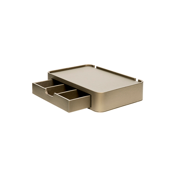 Aliseo Londoner Modernline Tablett mit Schublade - klein, taupe