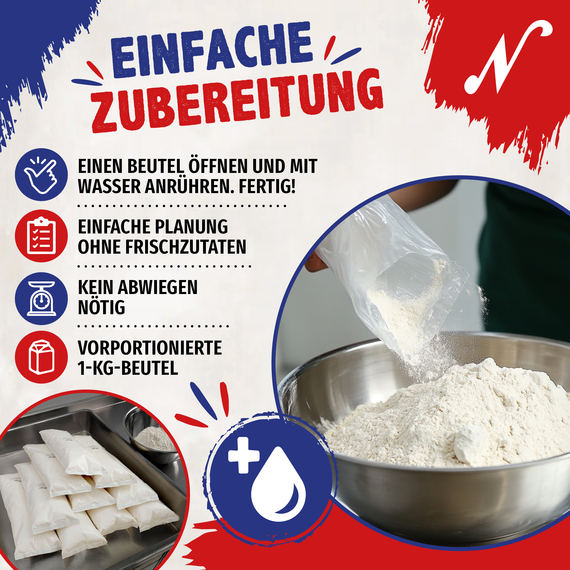 Neumärker Crêpes-Ready-Mix | Crêpes Backmischung für Gastro | Karton à 10 kg (10x 1 kg), Bild 4