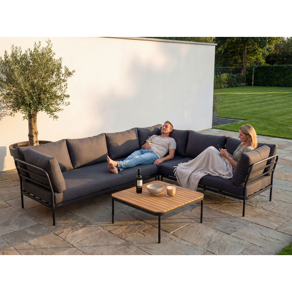 Barths Bordeaux - Lounge-Set, Anthrazit, Bild 2