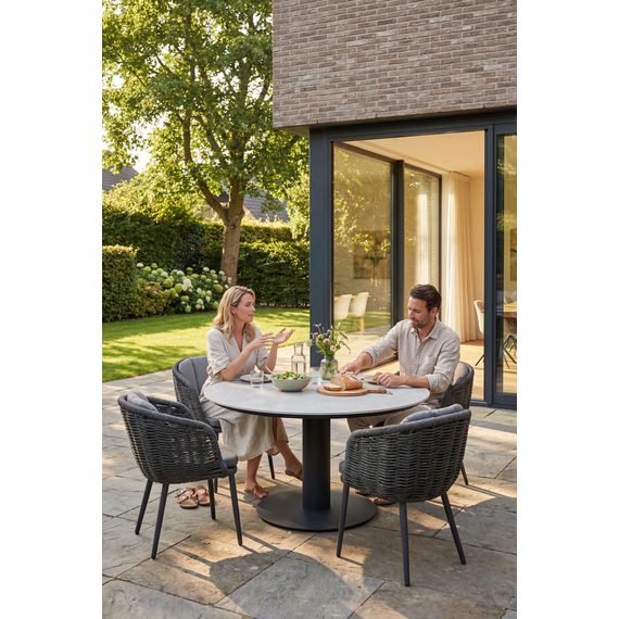 Barths Porto - Runder Dining Tisch Ø 130 cm, Anthrazit, Bild 3