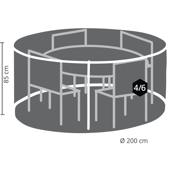 Barths Schutzhülle für Möbelsets klein/small Ø200x85 cm, Hellgrau, Bild 3