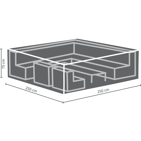 Barths Schutzhülle für Lounge-Sets mittel/medium 250x250x75 cm, Hellgrau, Bild 3