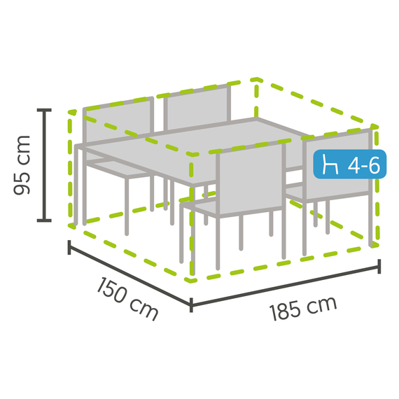 Barths Schutzhülle für Möbelsets klein/small 185x150x95 cm, Hellgrau, Bild 2