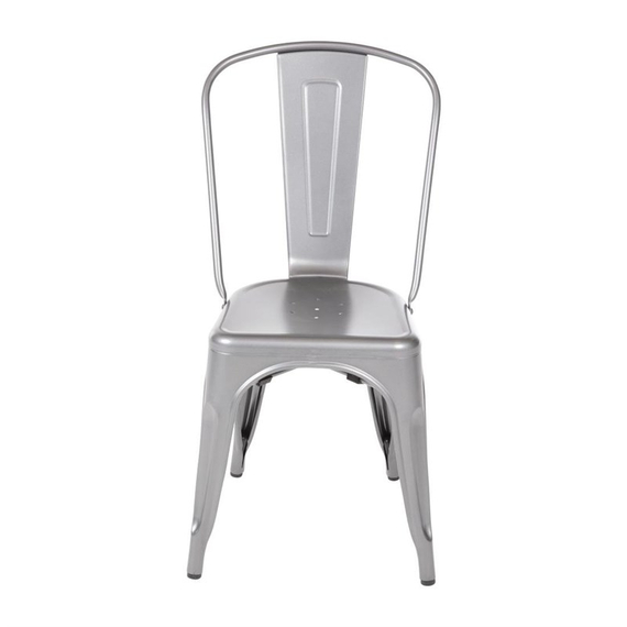 Bolero Bistro Stahl Beistellstühle Gun Metal Grau (4 Stück), Bild 5