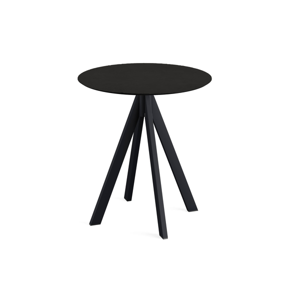 Feros Infinity - Terrassentisch schwarzes Gestell + schwarze HPL-Platte Ø70 cm, Schwarz + Schwarz