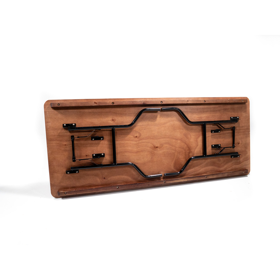 Feros Zane – Klapp-Eventtisch rechteckig 183x76 cm, Schwarz/Holz, Bild 2