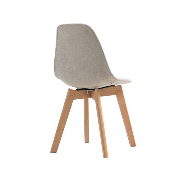 Feros Keeve – Stapelstuhl Gepolstert, Holz/Beige, Bild 2