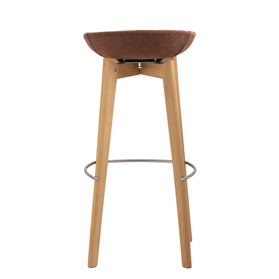 Feros Keeve – Stapel Barstuhl niedrige Sitzschalen gepolstert, Holz/Braun-Rot, Bild 4