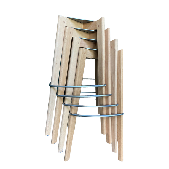 Feros Keeve – Stapel Barstuhl niedrige Sitzschalen gepolstert, Holz/Grün, Bild 3