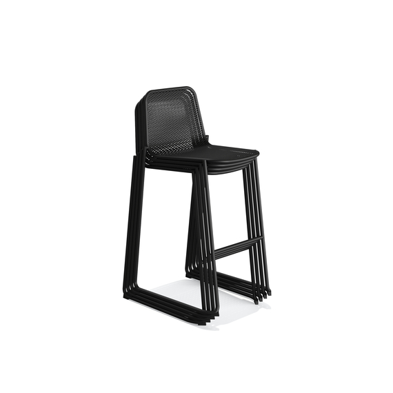 Feros Mase – Stapelbarer Barstuhl, Schwarz, Bild 4