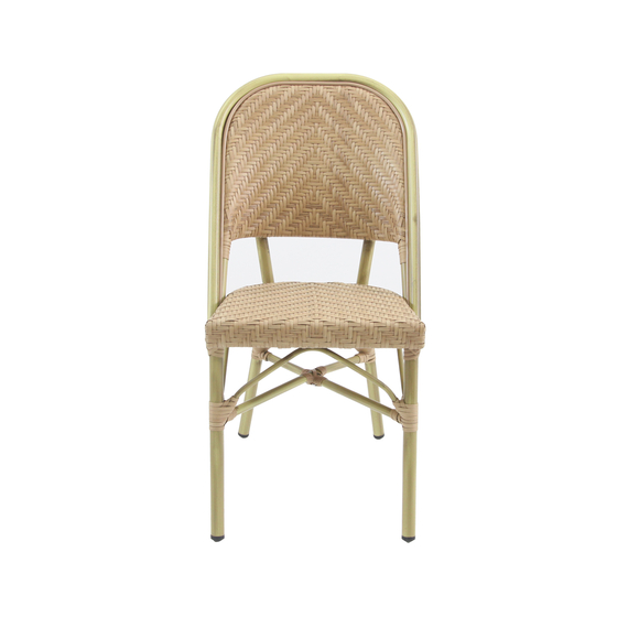 Feros Paris – Stapelbarer Bistrostuhl Rattan, Bambus/Natur, Bild 2