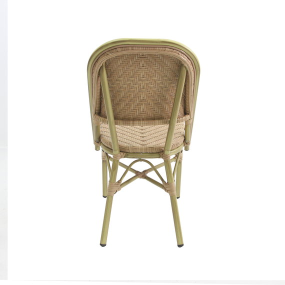 Feros Paris – Stapelbarer Bistrostuhl Rattan, Bambus/Natur, Bild 4