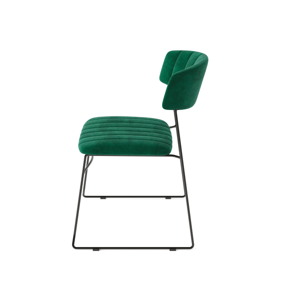 Feros Mundo – Stapelstuhl Velours gepolstert, Grün, Bild 2
