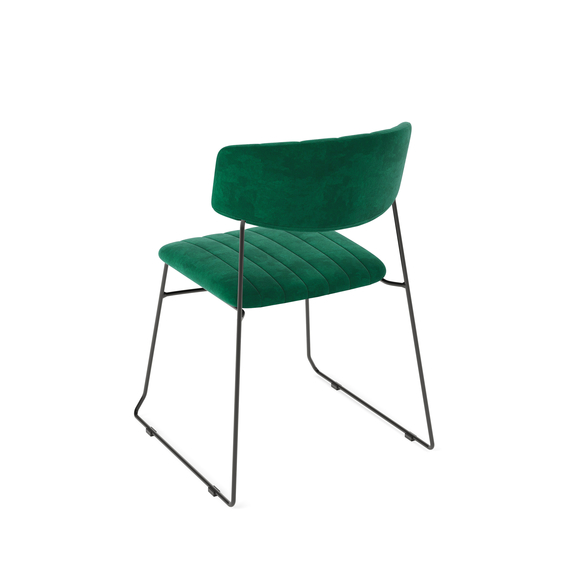 Feros Mundo – Stapelstuhl Velours gepolstert, Grün, Bild 3