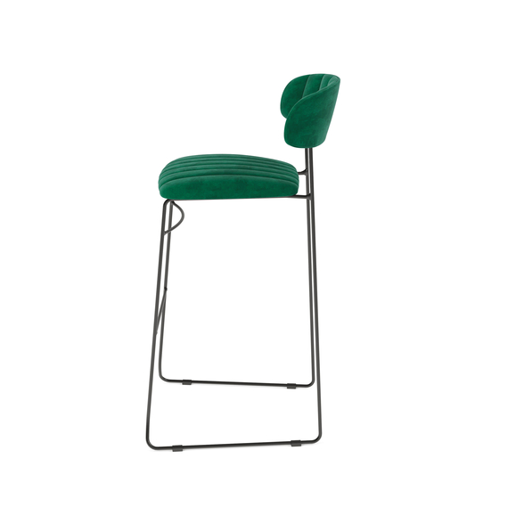 Feros Mundo – Stapel-Barstuhl Velours gepolstert, Grün, Bild 2